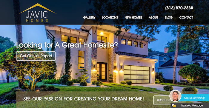 Javic Homes website picture